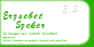 erzsebet szeker business card