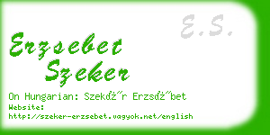 erzsebet szeker business card